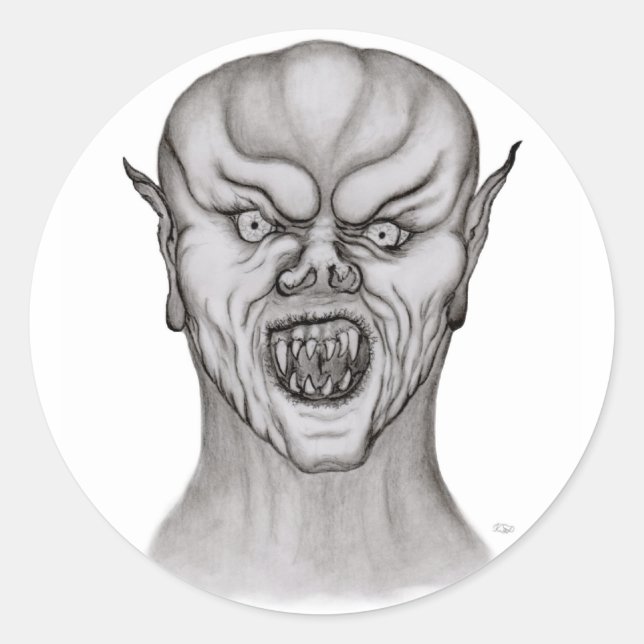 Adesivo Design preto e branco do vampiro (Frente)