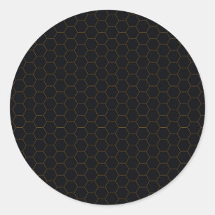Adesivo Design preto e Dourado do teste padrão do hexágo