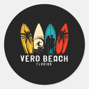 Adesivo Design Retro Vero Beach Flórida Surfboarder Homens