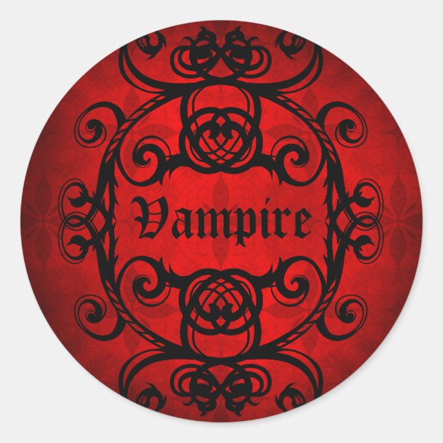 Adesivo Design romântico de vampiro gótico do Halloween (Frente)