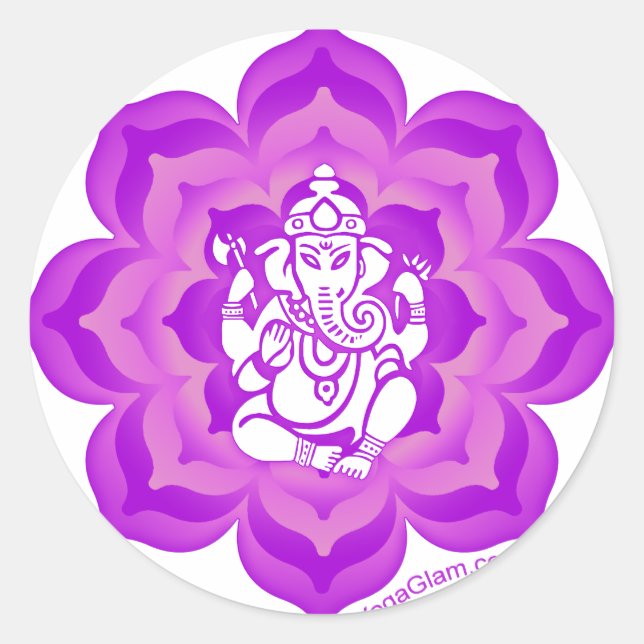 Adesivo Design roxo de Ganesh (Frente)
