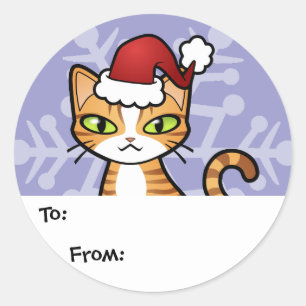 Adesivo Design Seu Próprio Gato de Cartoon (Natal)