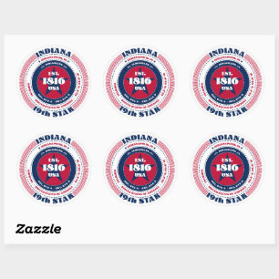 Adesivo Design Sticker no Círculo de Indiana Patriótico