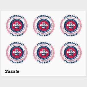 Adesivo Design Sticker no Círculo de Minnesota Patriótico