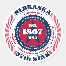 Adesivo Design Sticker no Círculo Patriótico de Nebraska