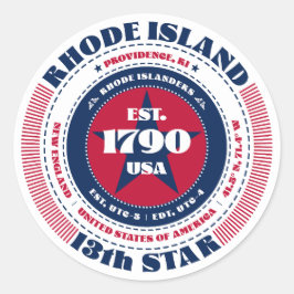 Adesivo Design Sticker Rhode Island Circle Patriótico