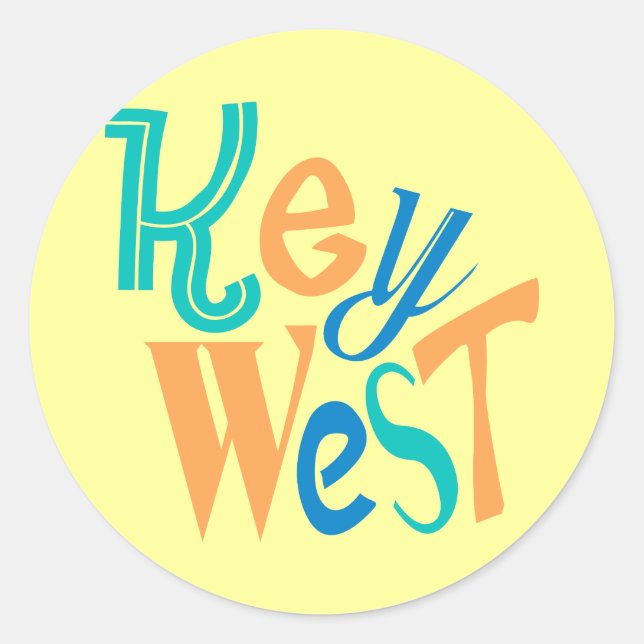 Adesivo Design tipográfico do divertimento de Key West (Frente)