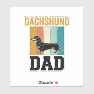 Adesivo Design Vetorial Amante de Cachorro Pai Dachshund V
