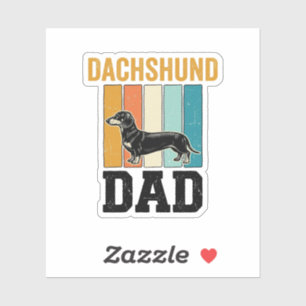 Adesivo Design Vetorial Amante de Cachorro Pai Dachshund V