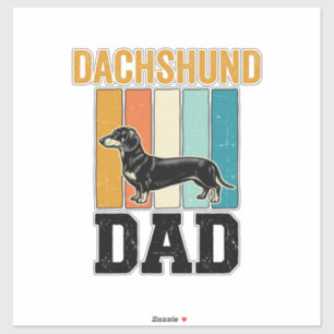 Adesivo Design Vetorial Amante de Cachorro Pai Dachshund V
