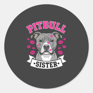 Adesivo Design Vetorial de Amante de Cachorro Irmã Pitbull