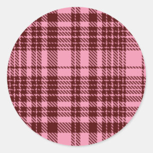 Adesivo Design Xadrez Escocês de Listras Burgundy e Rosa