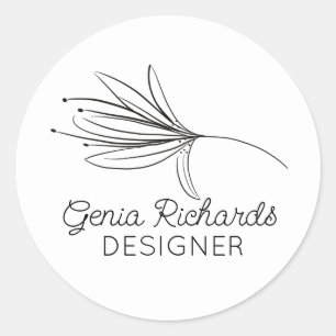 Adesivo Designer de Flores de Lírio Botânico Minimalista 