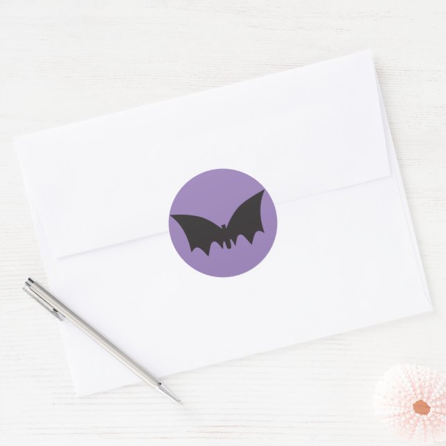 Adesivo Designer Halloween, Bat de Ícone Roxo (Envelope)