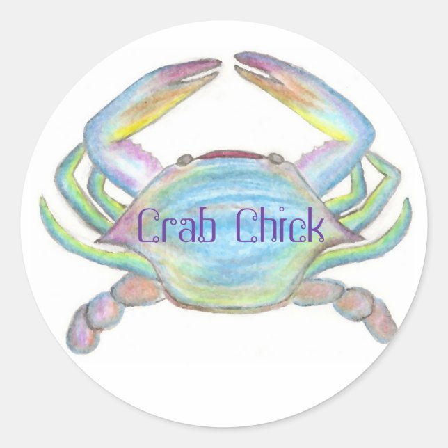 Adesivo Designs de caranguejo, CrabChick (Frente)