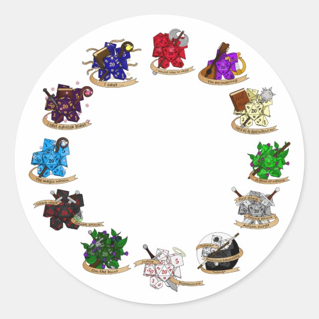 Adesivo Designs de gelo da classe Dungeons e Dragon (Frente)