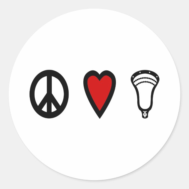Adesivo Designs de Lacrosse PeaceLoveLacrosse Blk Sticker (Frente)