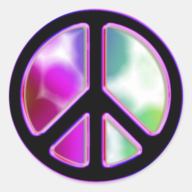 Adesivo Designs de Sinal de Paz de Tie Dye (Frente)