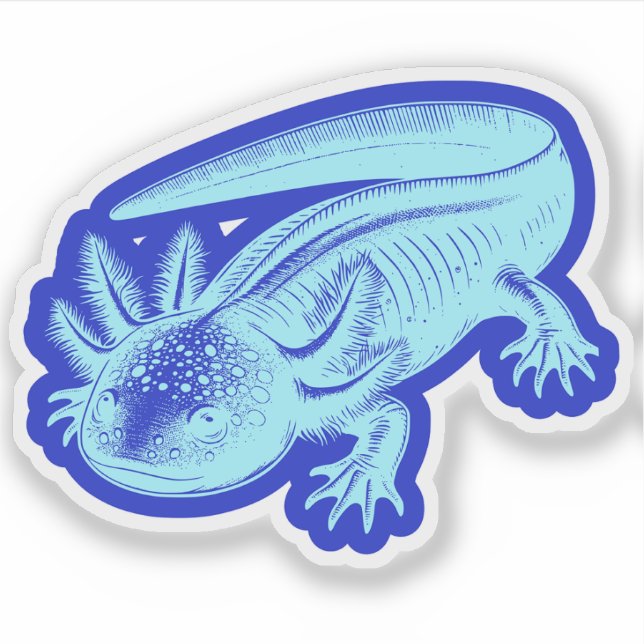 Adesivo Designs-do-mar-branco Axolotl-novo Oceano Azul-Vin (Frente)