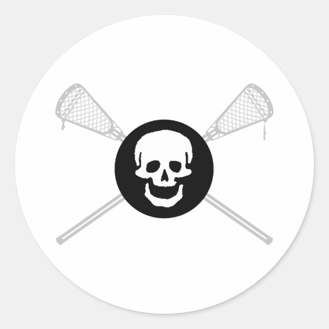 Adesivo Designs Lacrosse LaxBallSkullNoCrossSolid Sticker (Frente)