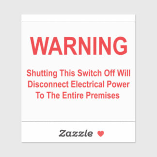 Adesivo Desligar Este Comutador Irá Desligar A Alimentação