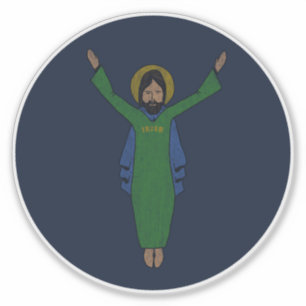 Adesivo Deslizamento Jesus Vintage em Descanso (Azul Escur