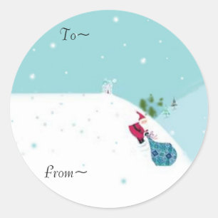 Adesivo Deslizando Tag do papai noel