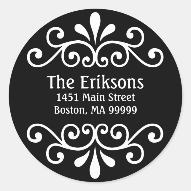 Adesivo Deslocamento de Endereço Personalizado Preto (Frente)