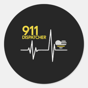 Adesivo Despachante 911 Coração Polícia Bandeira Fina Patr