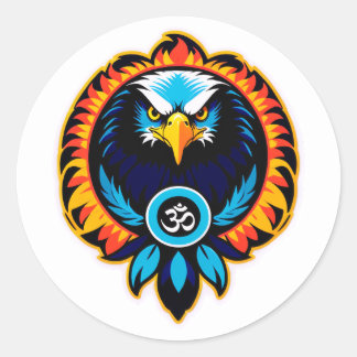Adesivo Despertar Cósmico: Águia Guardiã de Om