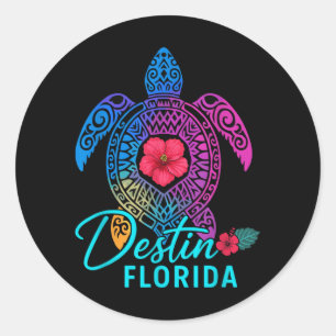 Adesivo Destin Flórida Tartaruga Colorida Viagem de Verão