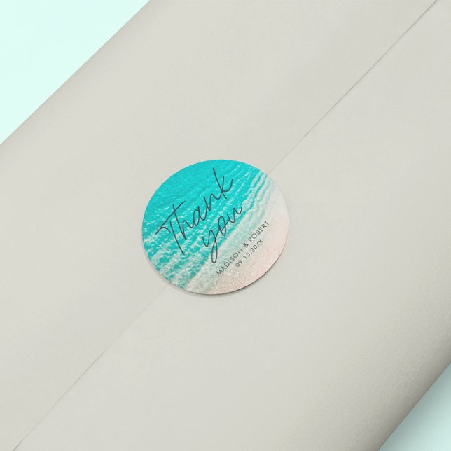 Adesivo Destino da Praia de Verão Obrigado Favor do Casame (Criador carregado)