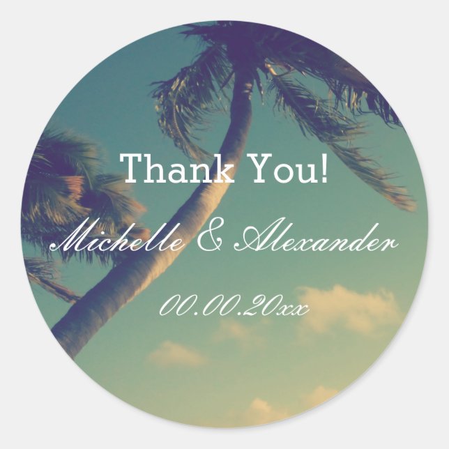 Adesivo Destino de praia, vinhetas de casamento e selos (Frente)