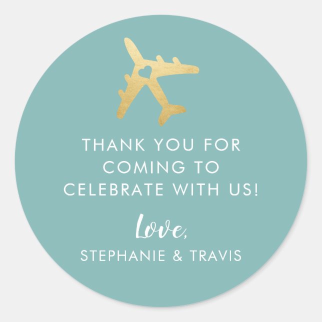 Adesivo Destino de Viagem de avião Obrigado (Frente)