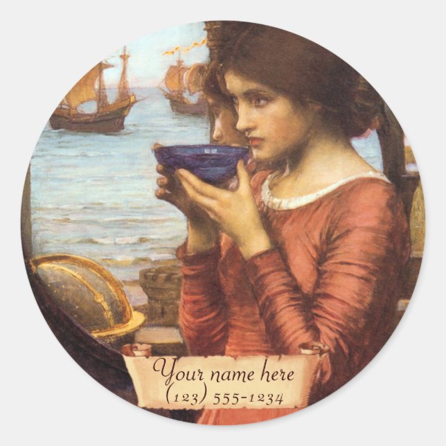 Adesivo Destiny J. W. Waterhouse Pre Raphaelite Bookplate (Frente)