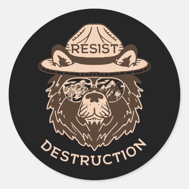 Adesivo Destruição resistente ao urso 1 (Frente)