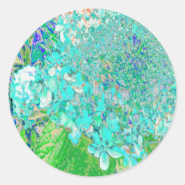 Adesivo Detalhe de Aqua Elegante e Hydrangea de luz verde