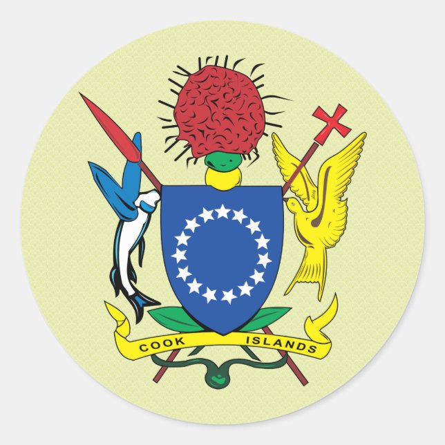 Adesivo Detalhes da Casaco de Armas das Ilhas Cook (Frente)