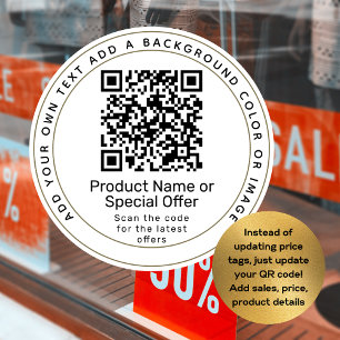 Adesivo Detalhes de vendas de código QR de produto do lote