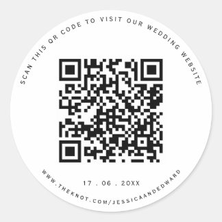 Adesivo Detalhes do Casamento Código Qr Simples Chic Preto