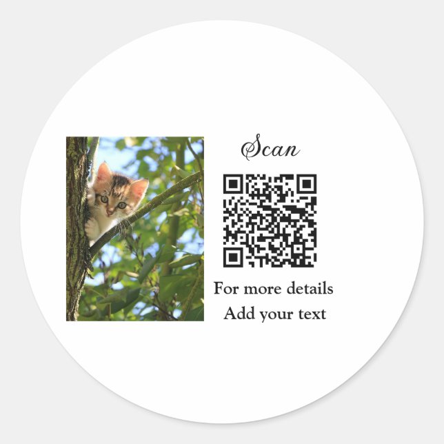 Adesivo Detalhes simples do nome do animal QR código adici (Frente)