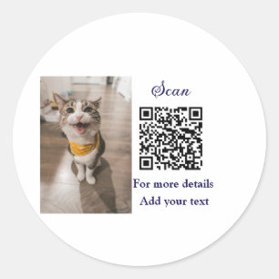 Adesivo Detalhes simples do nome do animal QR código adici
