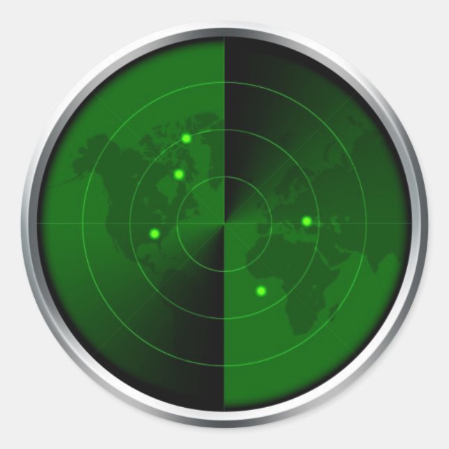 Adesivo detecção militar de mapas mundiais de radar do exé (Frente)