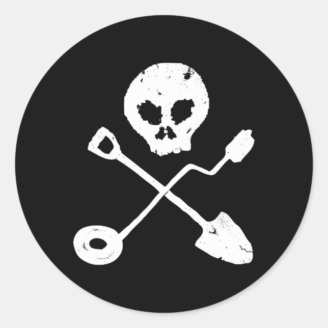 Adesivo Detectorist Skull - Sondengänger crânio (Frente)