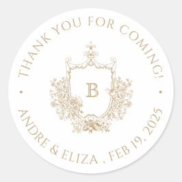 Adesivo Detenção de Monograma Dourado Elegante