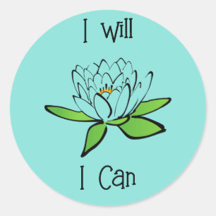 Adesivo Determinação da Flor de Lotus Eu posso