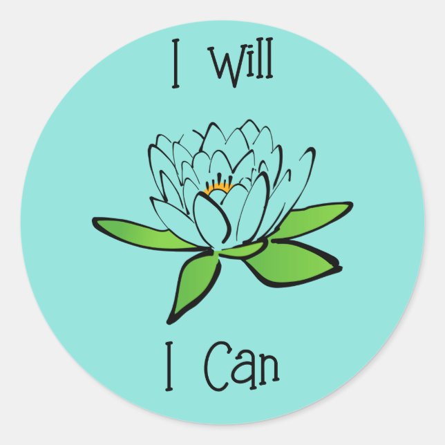 Adesivo Determinação da Flor de Lotus Eu posso (Frente)