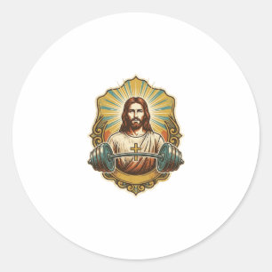 Adesivo Determinado Jesus Haltere de Ferro Pesado Levantam