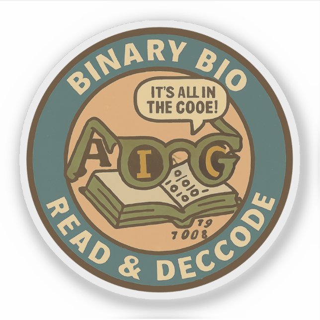 Adesivo Detetive de Bioinformática Decifrando o Código Bin (Frente)