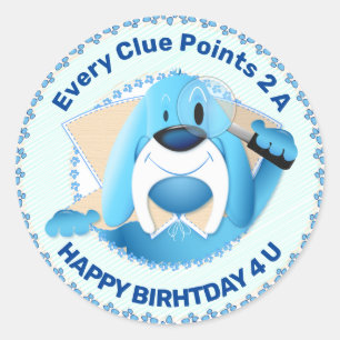 Adesivo Detetive de Cartografia do Cão Azul Inteligente